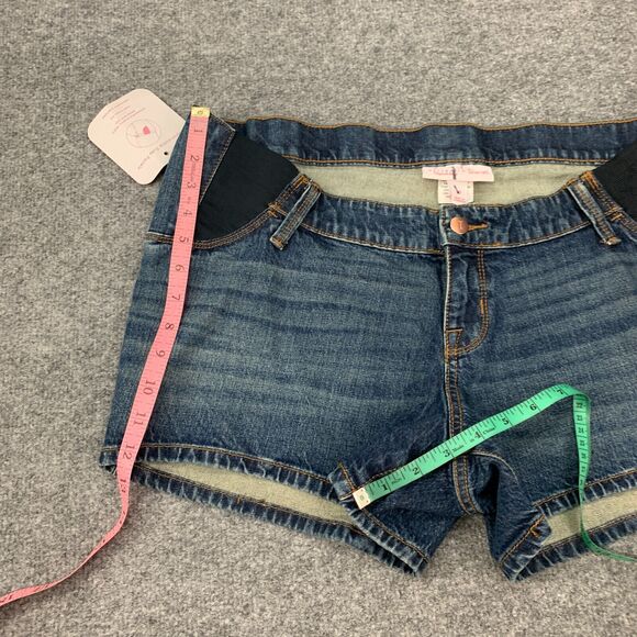 Ingrid & Isabel Maternity Denim Shorts Womens 10 Stretch Side Panels Sculpting - Picture 6 of 10